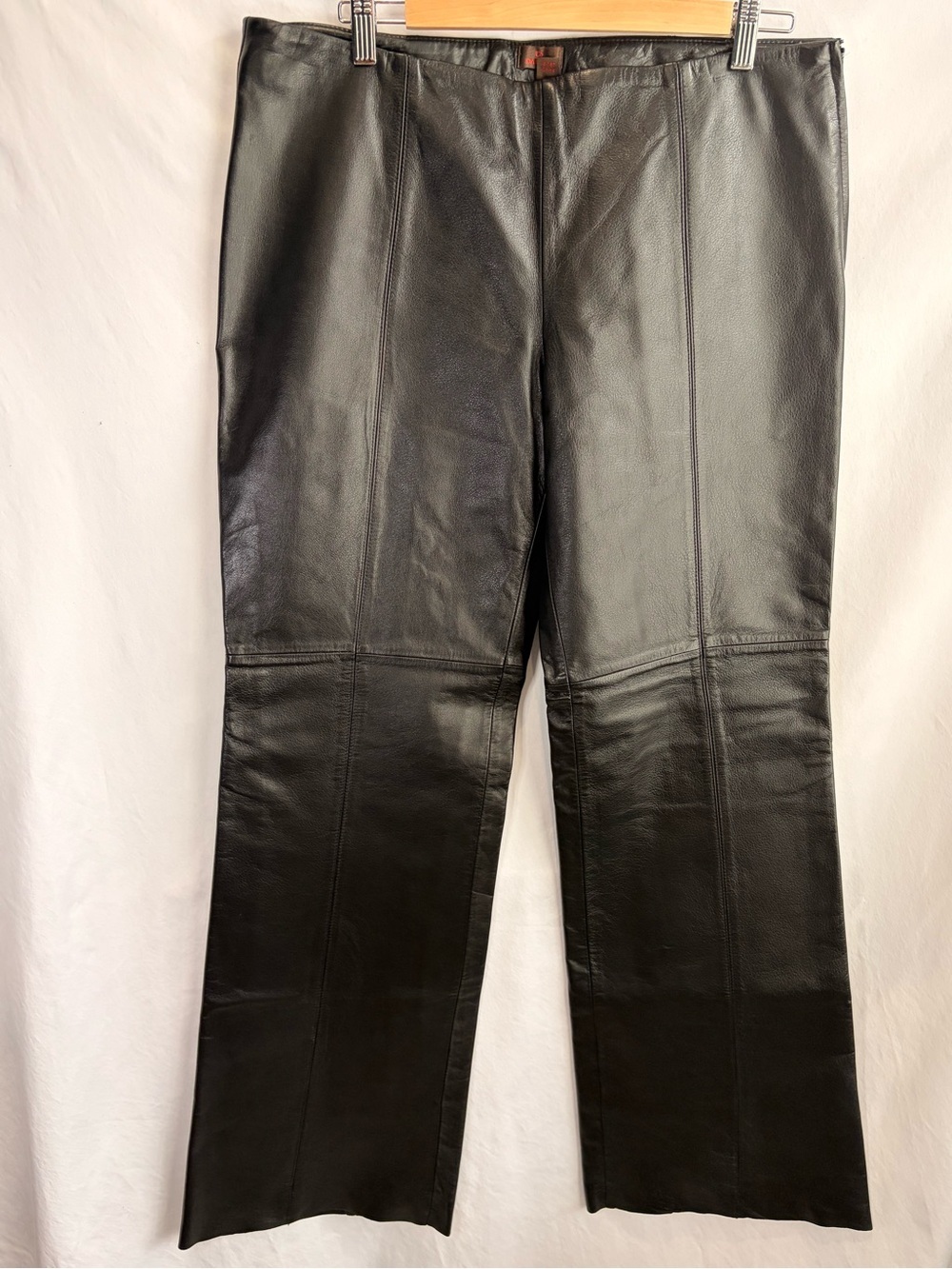 Danier Black Genuine Leather Flare Pants size 12